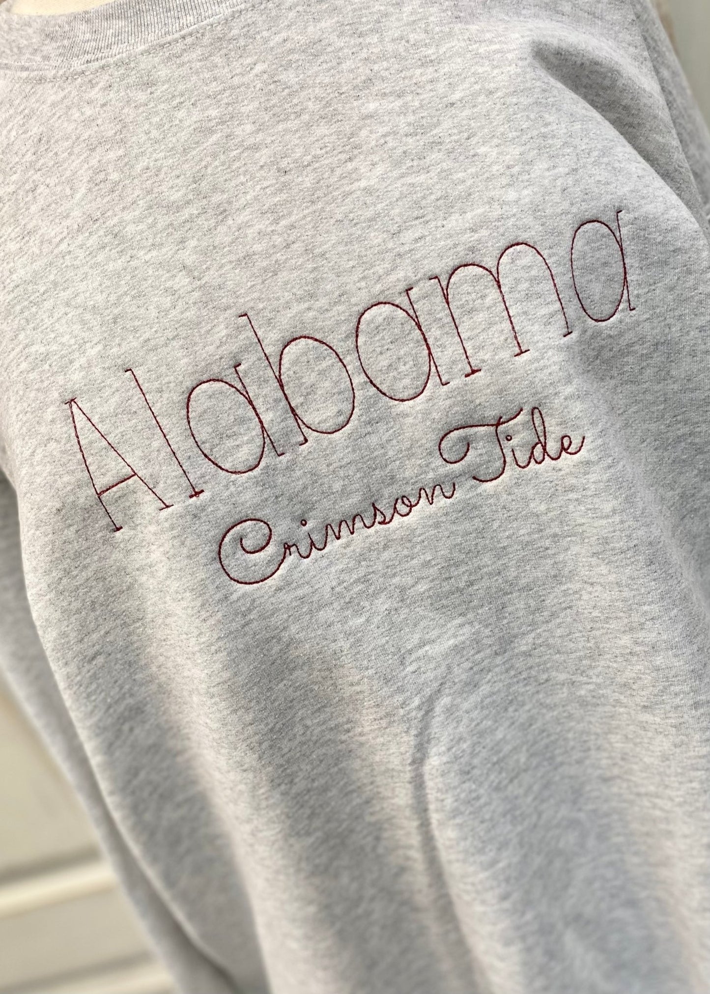 Alabama Crimson Tide Stitched Sweatshirt - Light Grey - Jimberly's Boutique