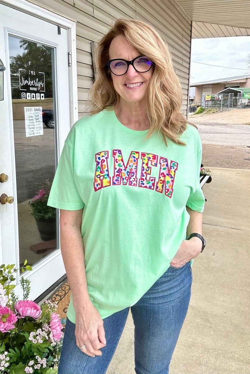 Amen | Faux Applique | Graphic Tee - Gildan Soft Style Graphic Tee -Jimberly's Boutique-Olive Branch-Mississippi