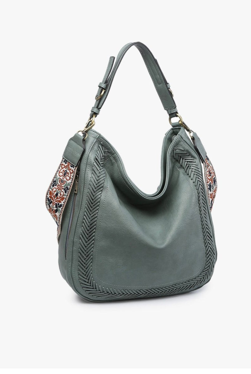 Aris Whipstitch Hobo/Crossbody w/Guitar Strap - 5 colors - Purse -Jimberly's Boutique-Olive Branch-Mississippi
