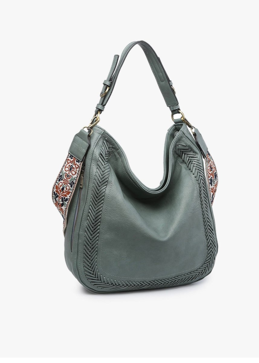 Aris Whipstitch Hobo/Crossbody w/Guitar Strap - 5 colors - Purse -Jimberly's Boutique-Olive Branch-Mississippi