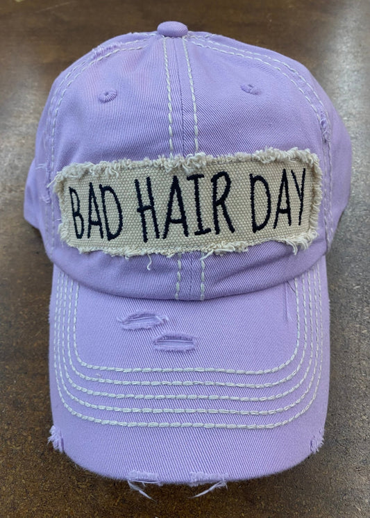 Bad Hair Day Lavender Distressed Cap - Jimberly's Boutique