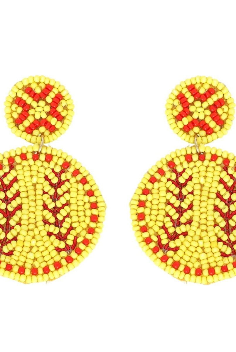 Ball Beaded Embroidery Drop Earrings - earrings -Jimberly's Boutique-Olive Branch-Mississippi