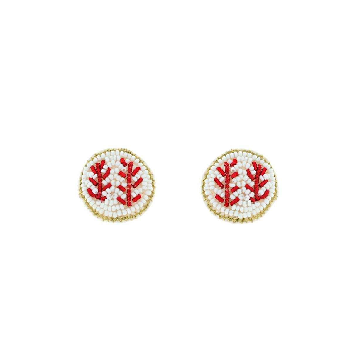 Ball Beaded Embroidery Stud Earrings - earrings -Jimberly's Boutique-Olive Branch-Mississippi