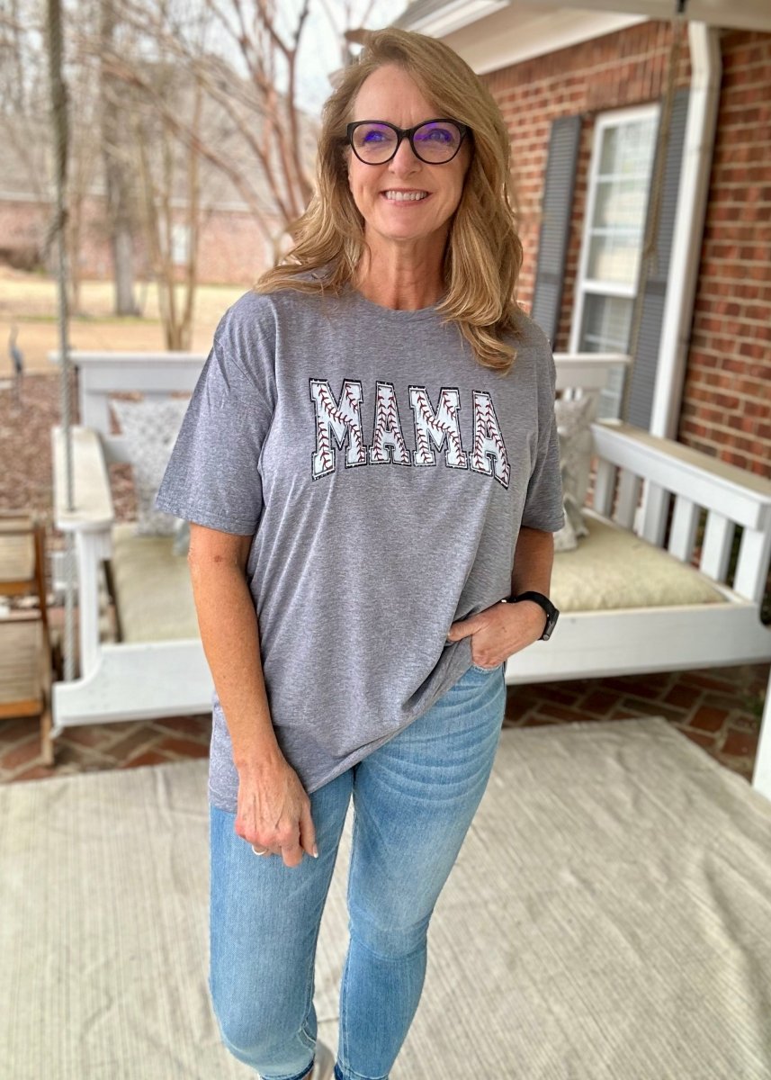 Baseball MAMA Graphic Tee - Gildan Soft Style Graphic Tee -Jimberly's Boutique-Olive Branch-Mississippi