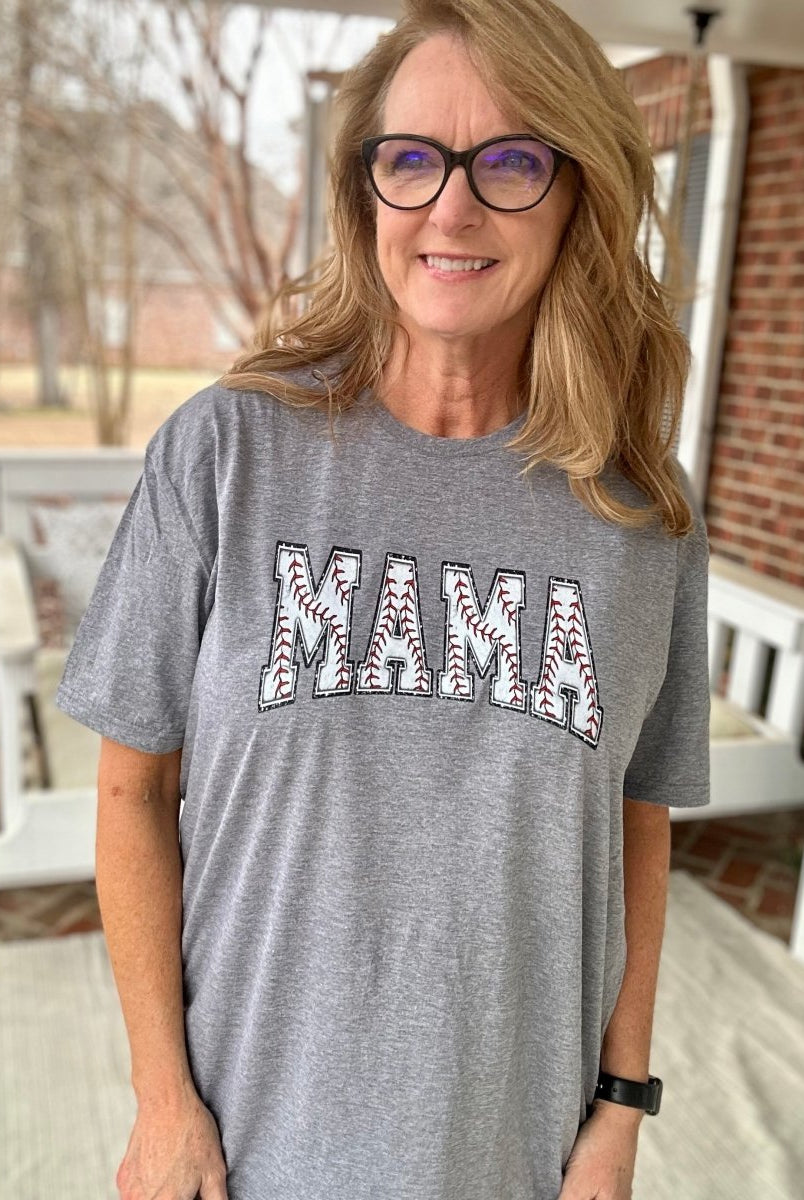 Baseball MAMA Graphic Tee - Gildan Soft Style Graphic Tee -Jimberly's Boutique-Olive Branch-Mississippi