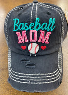 Baseball Mom Navy Distressed Cap - Ball Cap -Jimberly's Boutique-Olive Branch-Mississippi