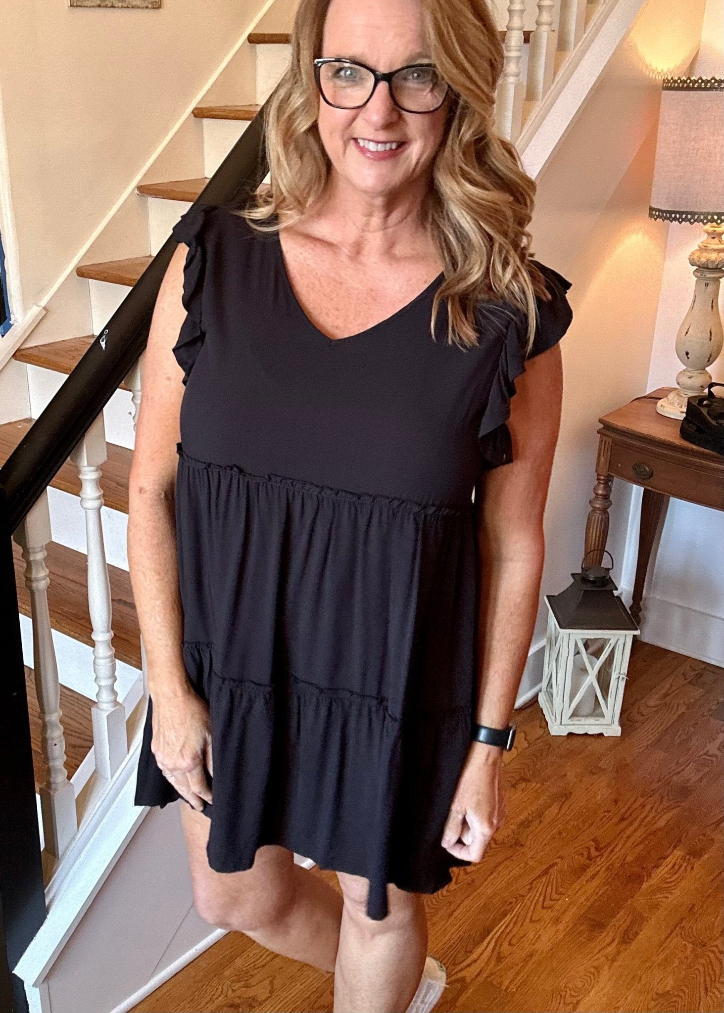 Basically Beautiful V Neck Dress - Black - Jimberly's Boutique