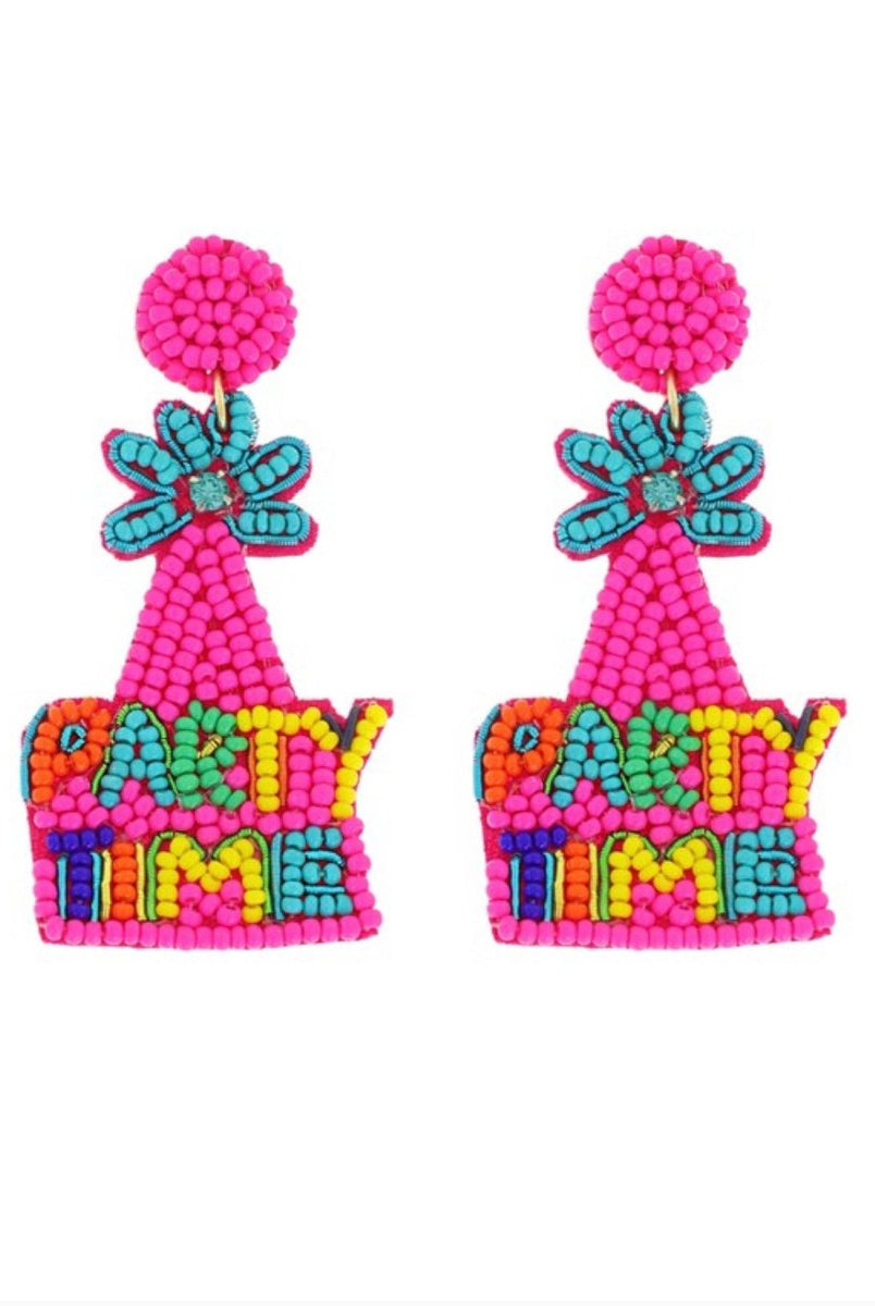 Birthday Hat Beaded Earrings - earrings -Jimberly's Boutique-Olive Branch-Mississippi