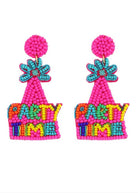 Birthday Hat Beaded Earrings - earrings -Jimberly's Boutique-Olive Branch-Mississippi