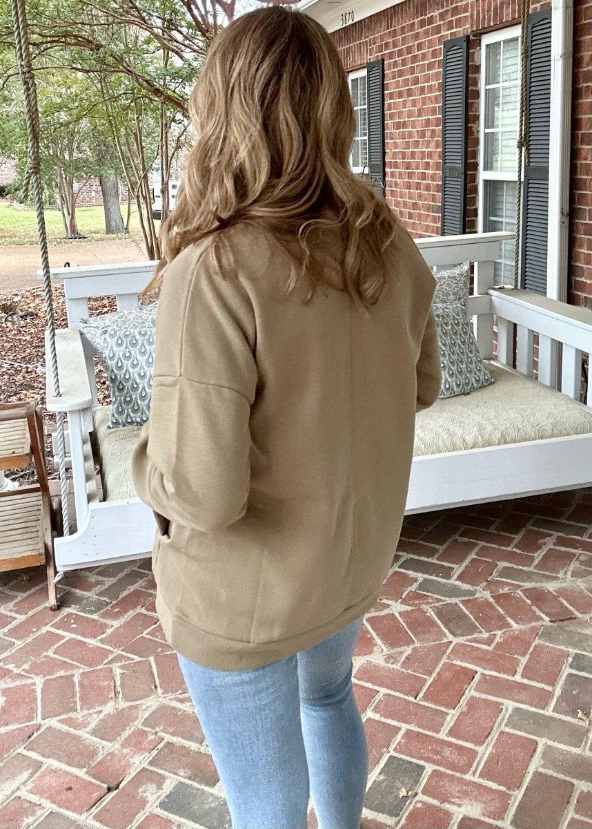 Blessed | Embroidered | Khaki | Sweatshirt | Pockets - Casual Sweatshirt - Jimberly's Boutique