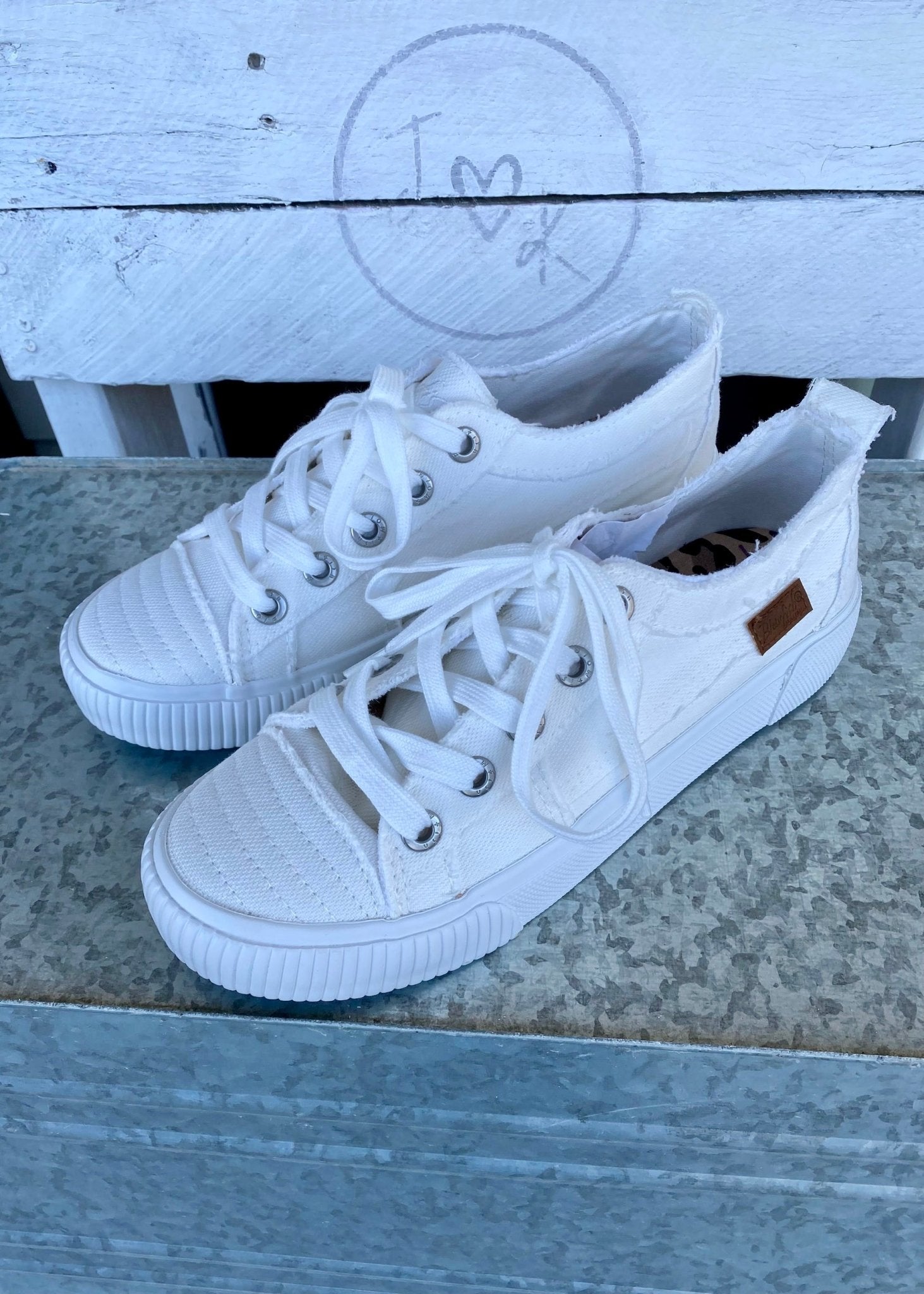 Blowfish Clay Smoked Canvas Sneakers - White - Jimberly's Boutique