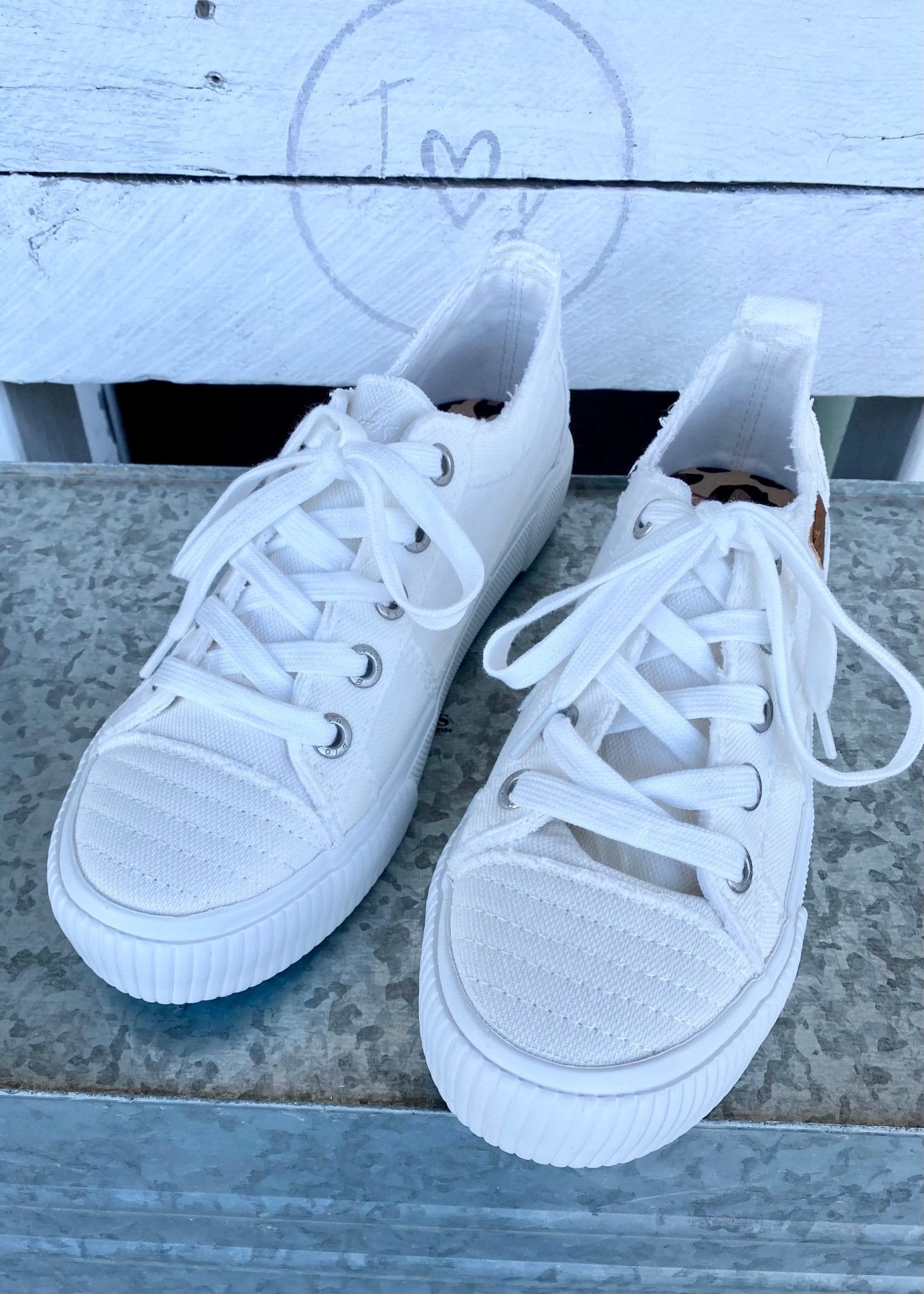 Blowfish Clay Smoked Canvas Sneakers - White - Jimberly's Boutique