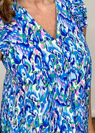 Blue Floral Flutter Sleeve Dress | Umgee - Umgee Dress -Jimberly's Boutique-Olive Branch-Mississippi