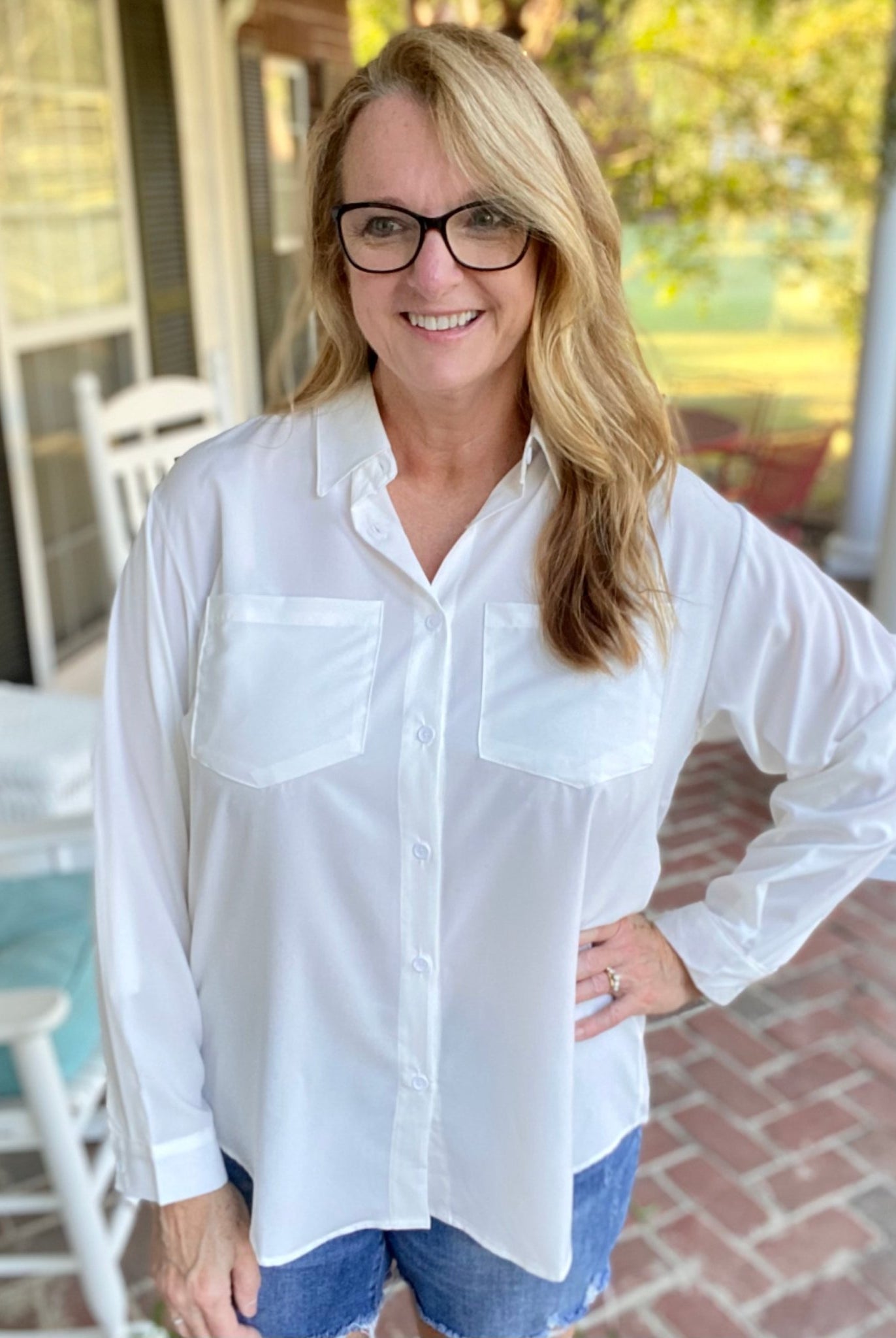 Button Down Shirt - White - -Jimberly's Boutique-Olive Branch-Mississippi