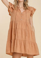 Can't Stop The Feeling Dress - Apricot - -Jimberly's Boutique-Olive Branch-Mississippi