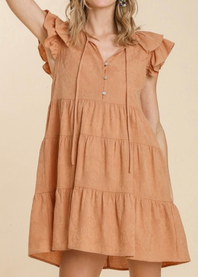 Can't Stop The Feeling Dress - Apricot - -Jimberly's Boutique-Olive Branch-Mississippi
