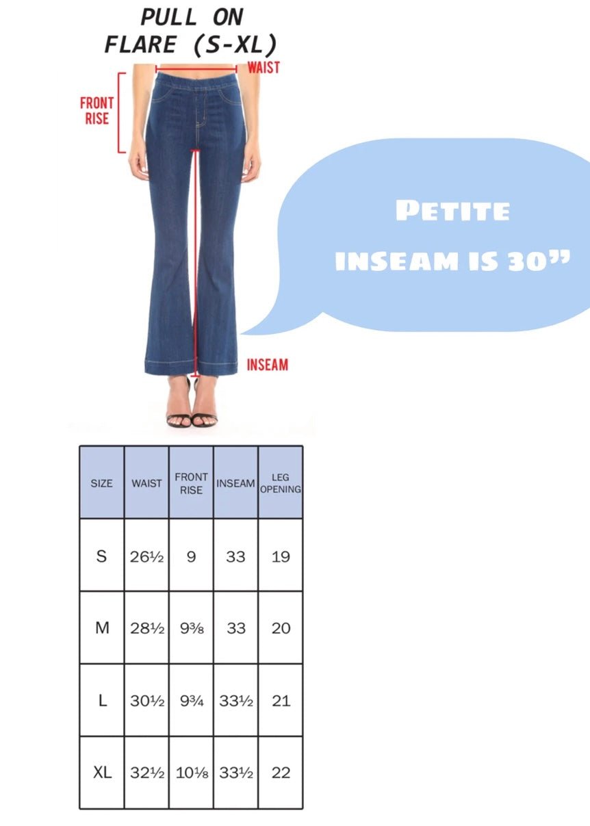 Cello Denim Flare Jeans - Medium Wash - 30" Inseam (Curvy Too) - Jimberly's Boutique