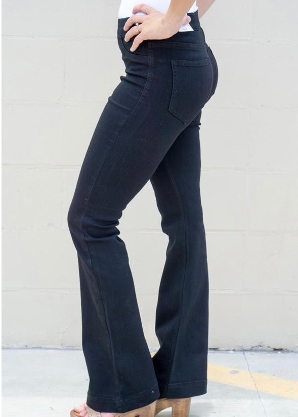 Cello Pull On Flare Jeans - Black - jeans -Jimberly's Boutique-Olive Branch-Mississippi
