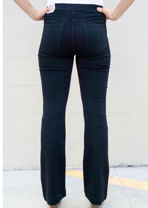 Cello Pull On Flare Jeans - Black - jeans -Jimberly's Boutique-Olive Branch-Mississippi