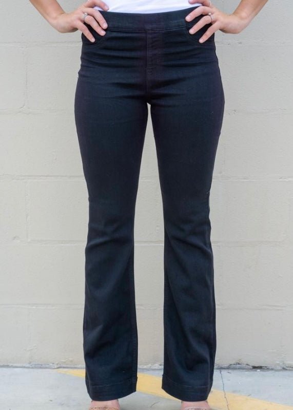 Cello Pull On Flare Jeans - Black - jeans -Jimberly's Boutique-Olive Branch-Mississippi