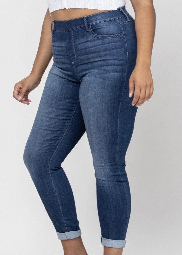 Cello Pull On Skinny Jeans | Dark Denim | Olive Branch - jeans -Jimberly's Boutique-Olive Branch-Mississippi