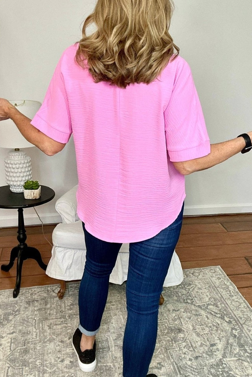 Chelsea Top - Candy Pink - Shirts & Tops -Jimberly's Boutique-Olive Branch-Mississippi