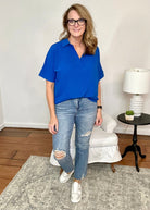 Chelsea Top - Classic Blue - Shirts & Tops -Jimberly's Boutique-Olive Branch-Mississippi