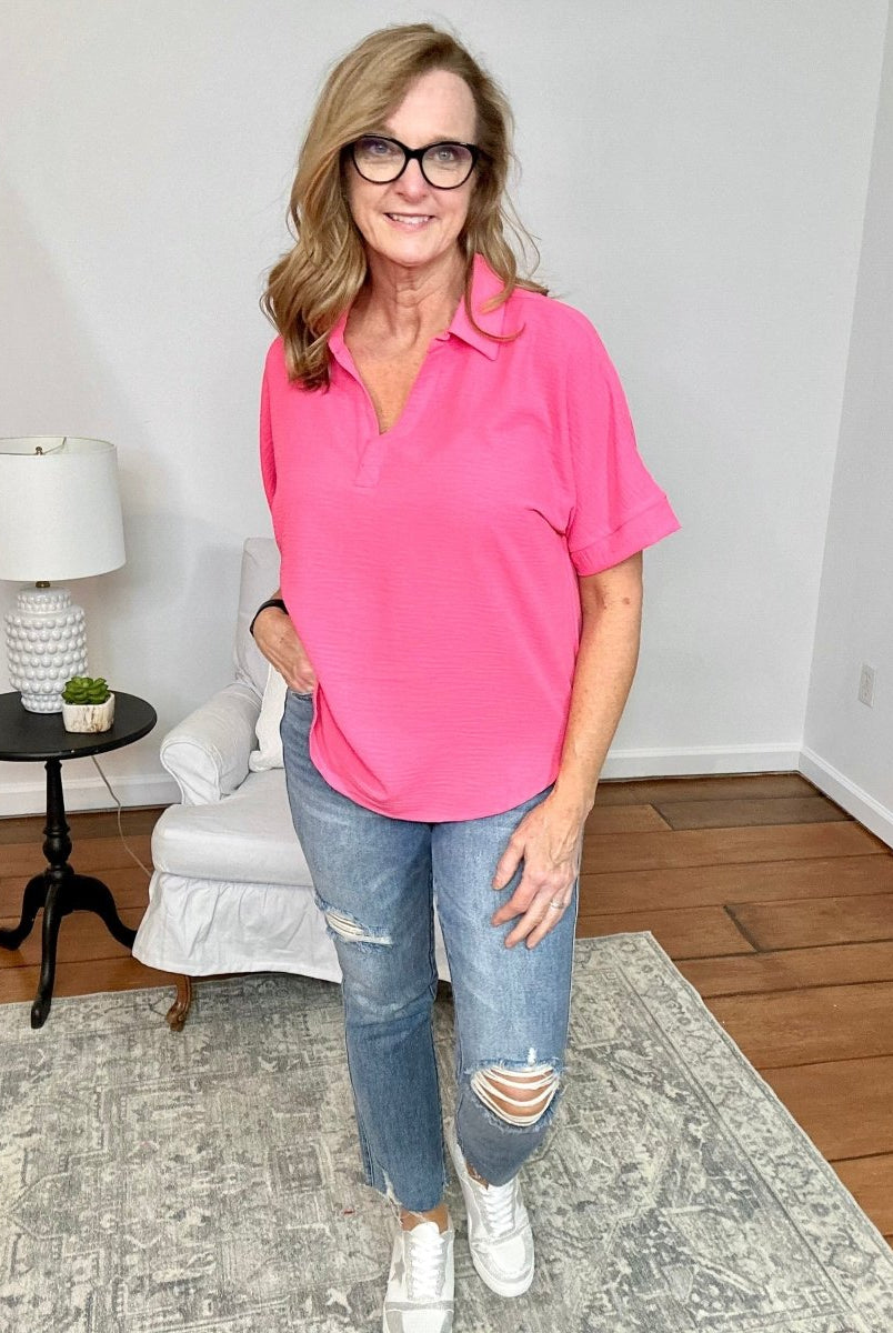 Chelsea Top - Fuchsia - Shirts & Tops -Jimberly's Boutique-Olive Branch-Mississippi