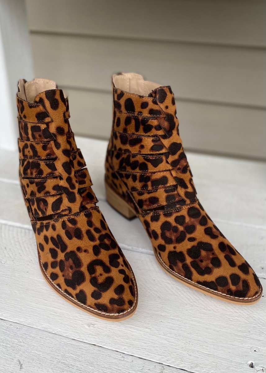 Chloe Ankle Booties - Leopard - Shoes - Jimberly's Boutique