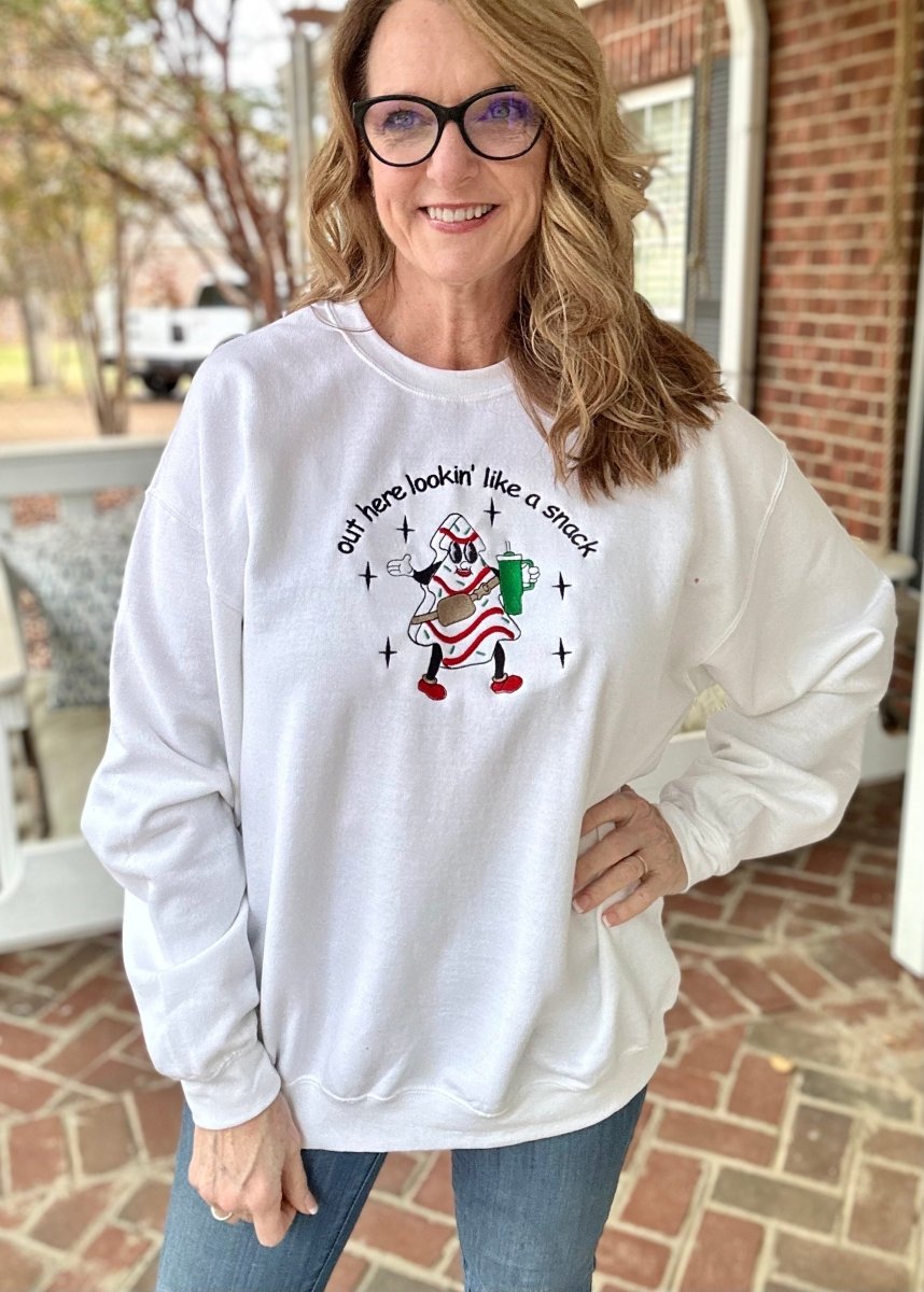 Christmas Cake | Out Here Lookin Like A Snack | Embroidered Sweatshirt - Graphic Tee - Jimberly's Boutique