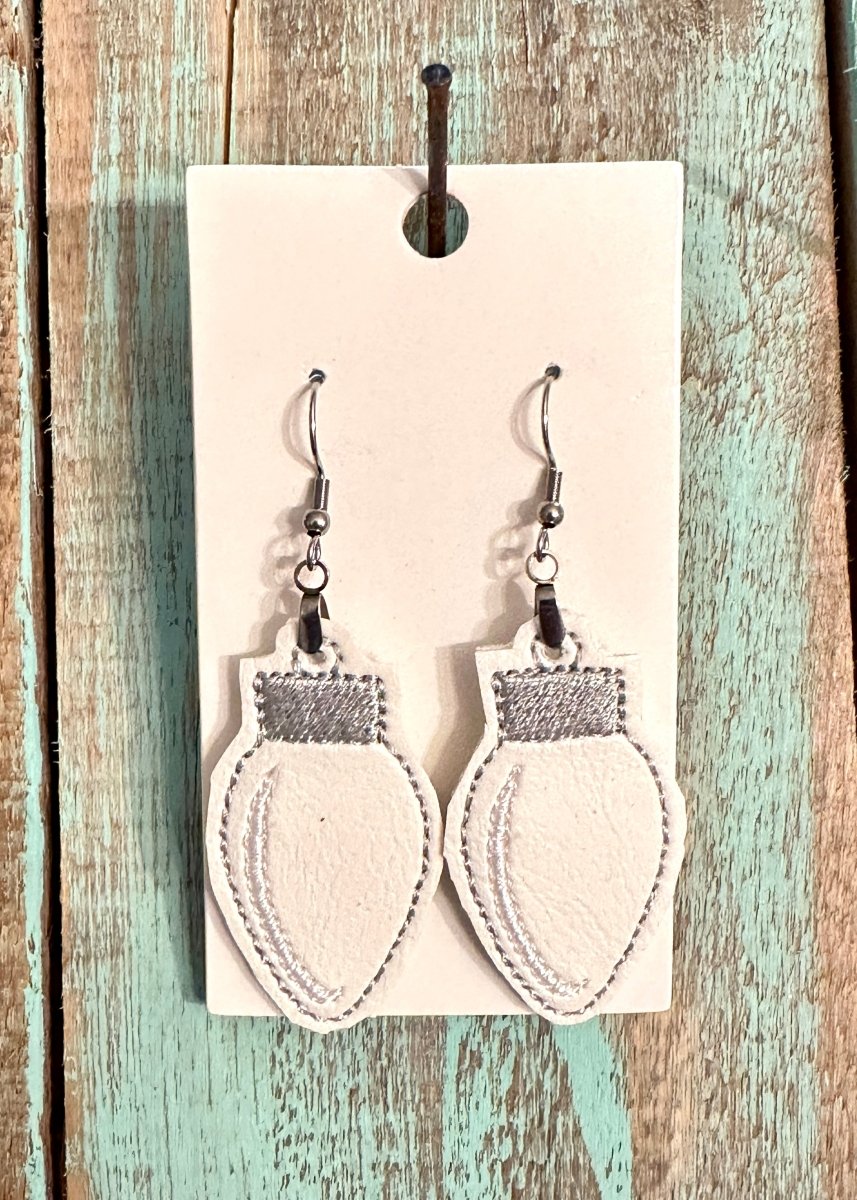Christmas Light Embroidered Dangle Earrings - Christmas Light embroideredEarrings - Jimberly's Boutique