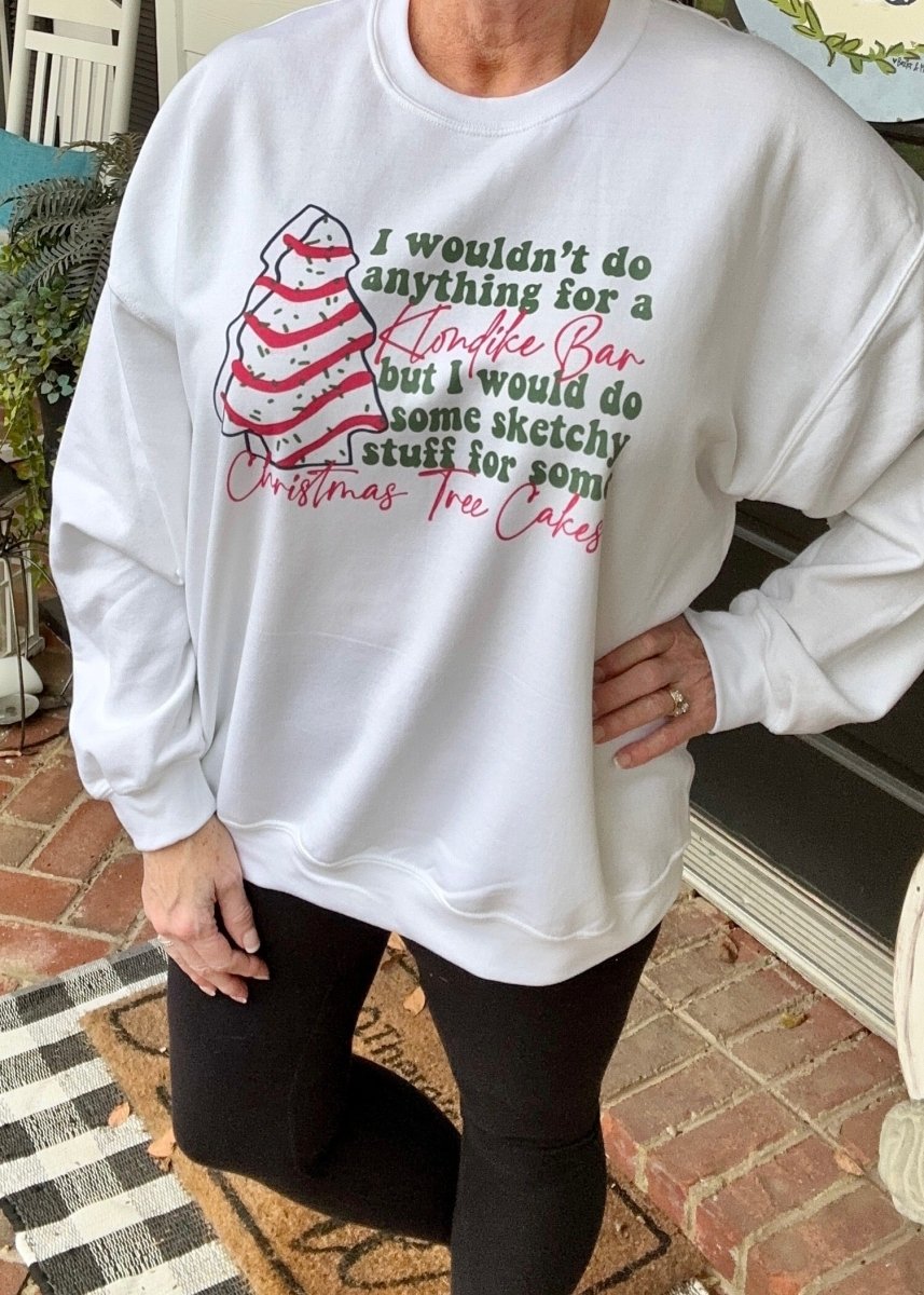 Christmas Tree Cakes Sweatshirt-White - Graphic Tee - Jimberly's Boutique