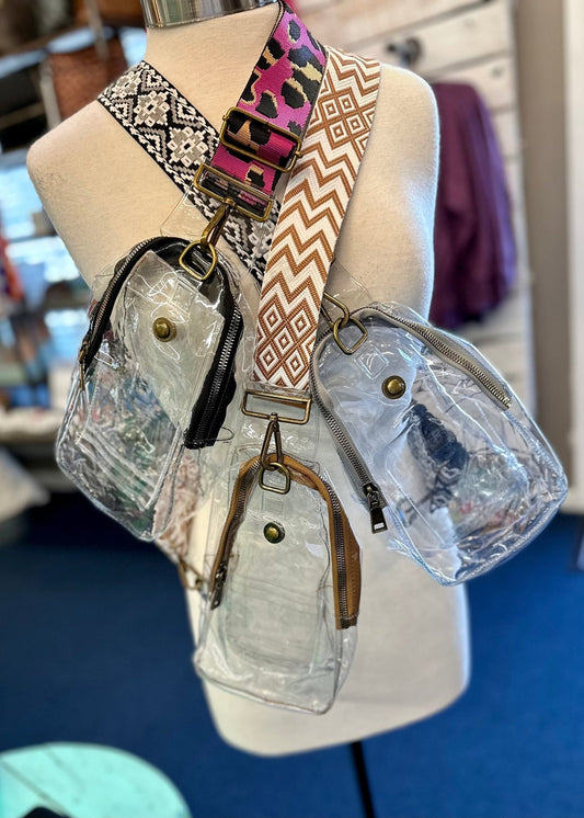 Clear Crossbody Sling Bag with Guitar Strap - Jimberly's Boutique