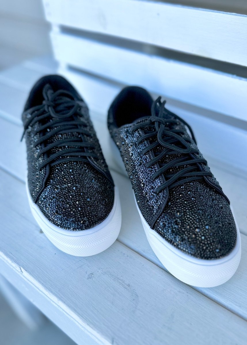 Corkys Bedazzle Sneakers Black Rhinestone
