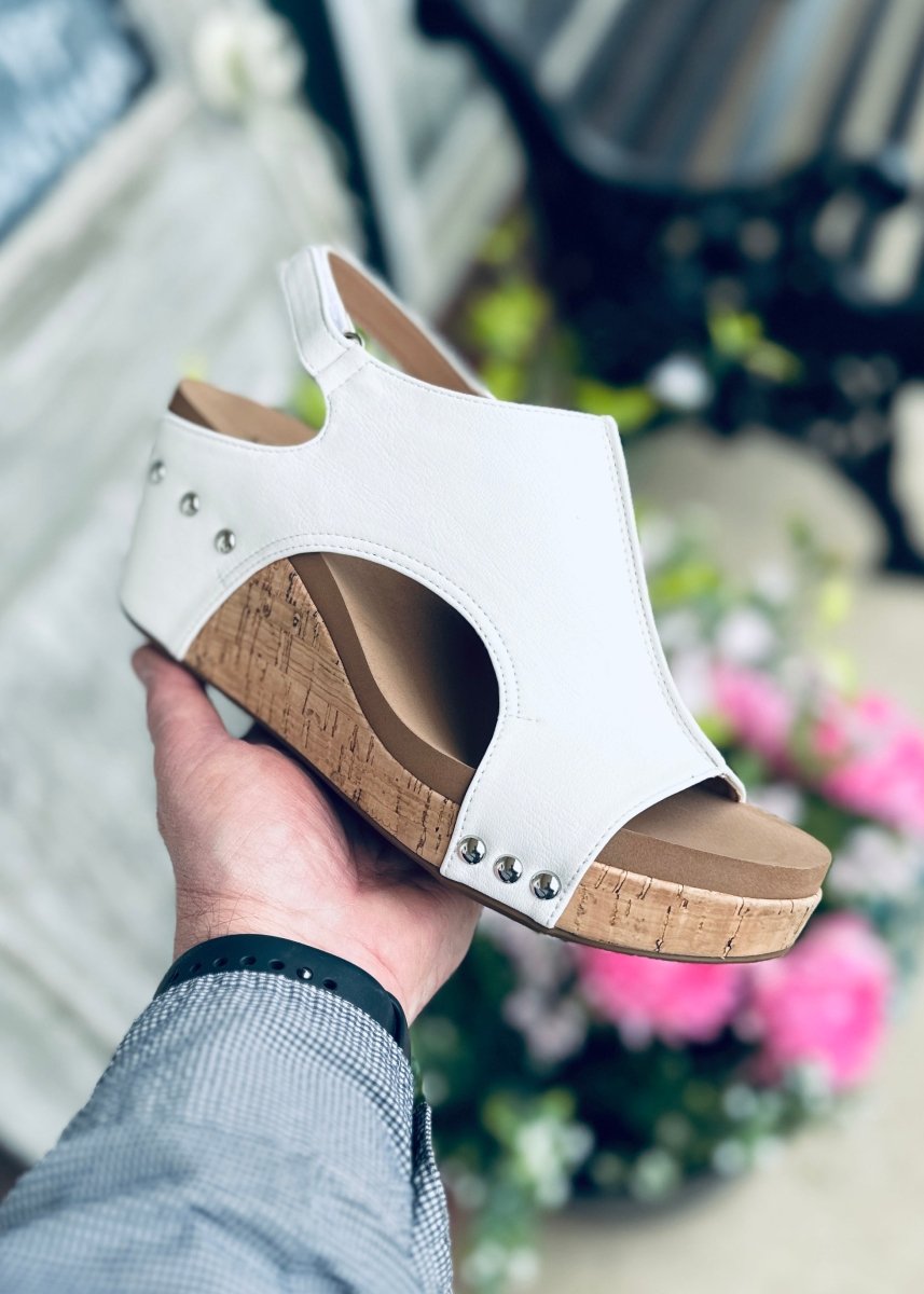 Corkys Carley Wedges in RED DISTRESSED