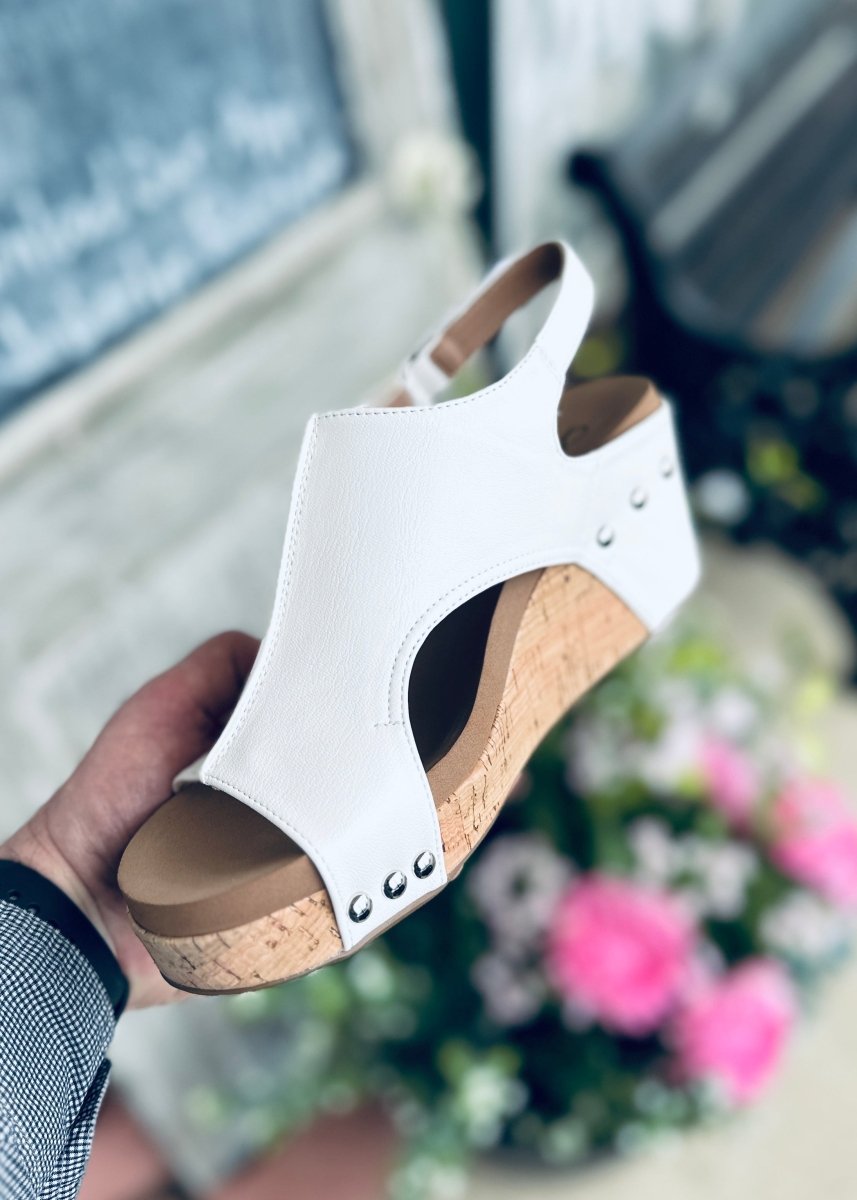 Corkys | Carley Wedges | White Smooth - Corky Carley Wedges -Jimberly's Boutique-Olive Branch-Mississippi