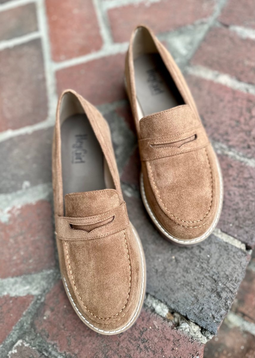 Corkys | Hey Girl | Boost | Loafers | Tobacco Suede - Corky Hey Girl Boost - Jimberly's Boutique