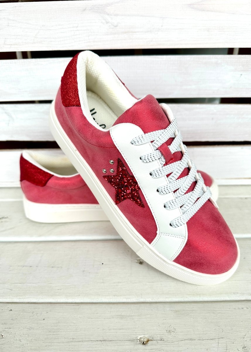 Corkys Supernova Sneakers Red Metallic Olive Branch Jimberly's