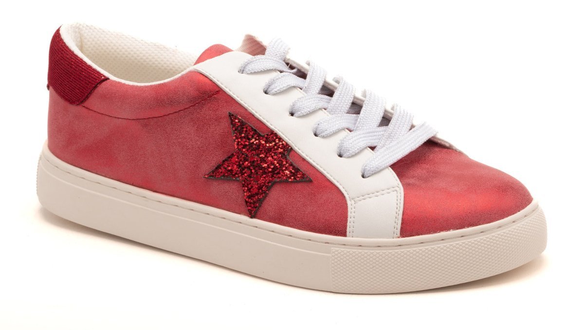 Red metallic sneakers outlet