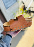 Corkys | Wannabe | Platform Slide Sandals | Cognac Smooth - Corkys Sandals -Jimberly's Boutique-Olive Branch-Mississippi
