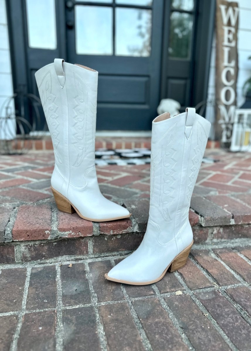 Corkys | Wide Calf | Winter White | Cowgirl Boots | Olive Branch | MS - Corkys Boots - Jimberly's Boutique