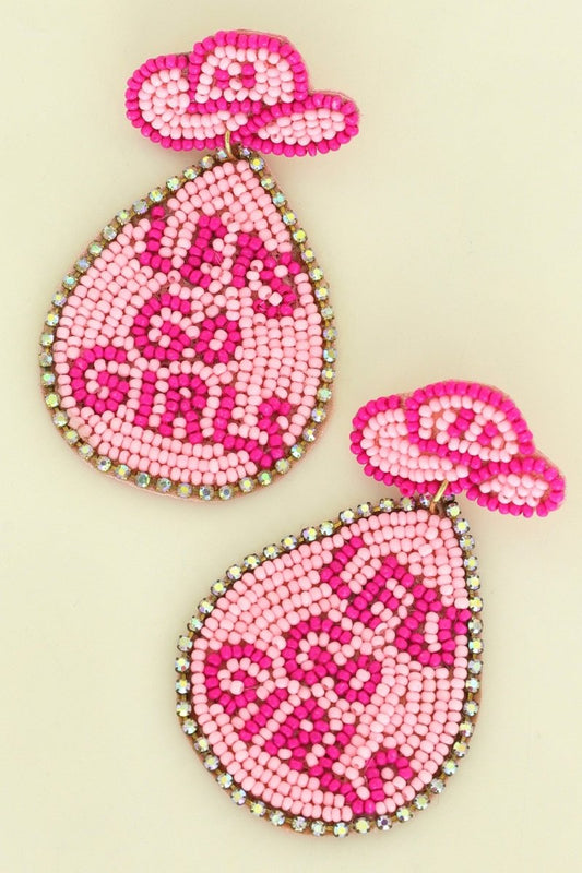 Cowboy Hat Let's Go Girls Beaded Earrings - earrings - Jimberly's Boutique