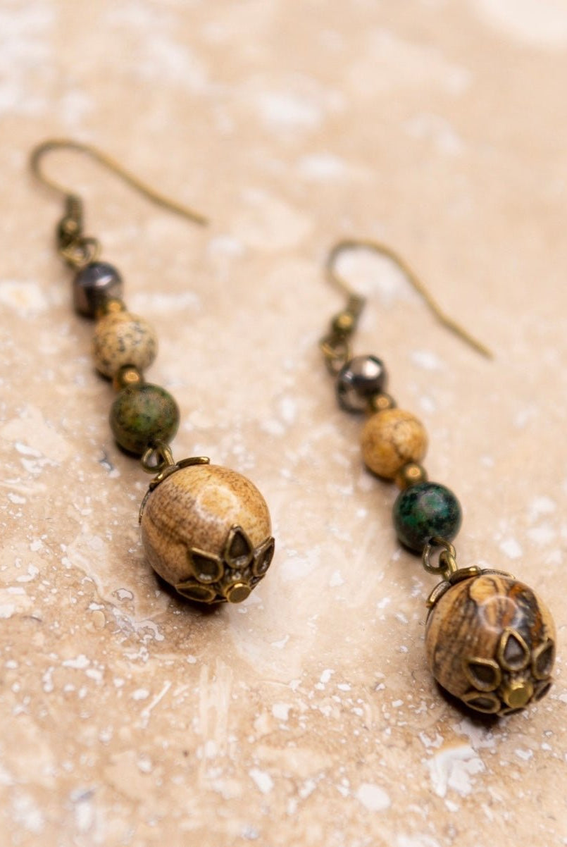 Dani Earrings - Natural Stone - Autumn - Earrings -Jimberly's Boutique-Olive Branch-Mississippi