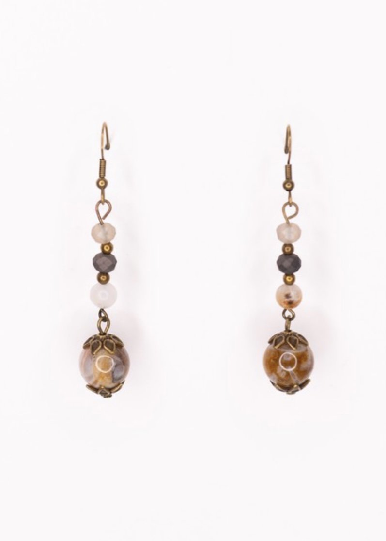 Dani Earrings - Natural Stone - Gray - Earrings -Jimberly's Boutique-Olive Branch-Mississippi