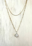 Disc Pendant Double Layered Necklace - Silver - -Jimberly's Boutique-Olive Branch-Mississippi