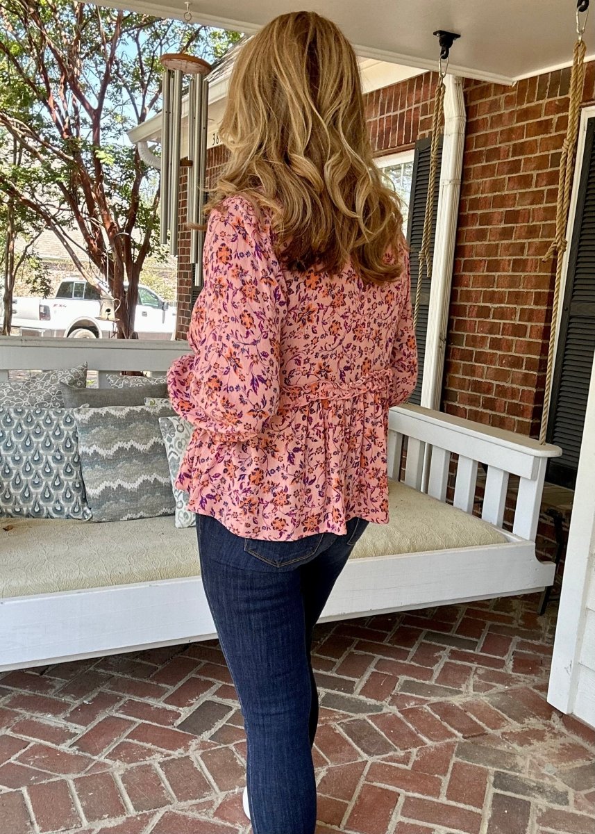 Easel | Floral Printed | Long Sleeve Top | Coral Blend - Easel Top! - Jimberly's Boutique