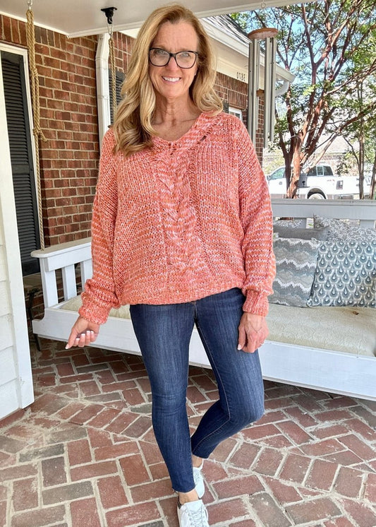 Easel | Recluse Multicolored | Knit Sweater | Coral - Easel Sweater - Jimberly's Boutique