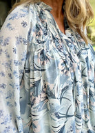 Entro | Find Me In Florals | Mixed Print V Neck Top | Blue - Entro Top -Jimberly's Boutique-Olive Branch-Mississippi