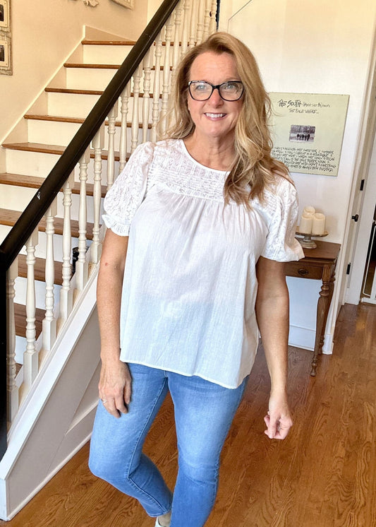 Entro Pretty Graceful Top - White - Jimberly's Boutique