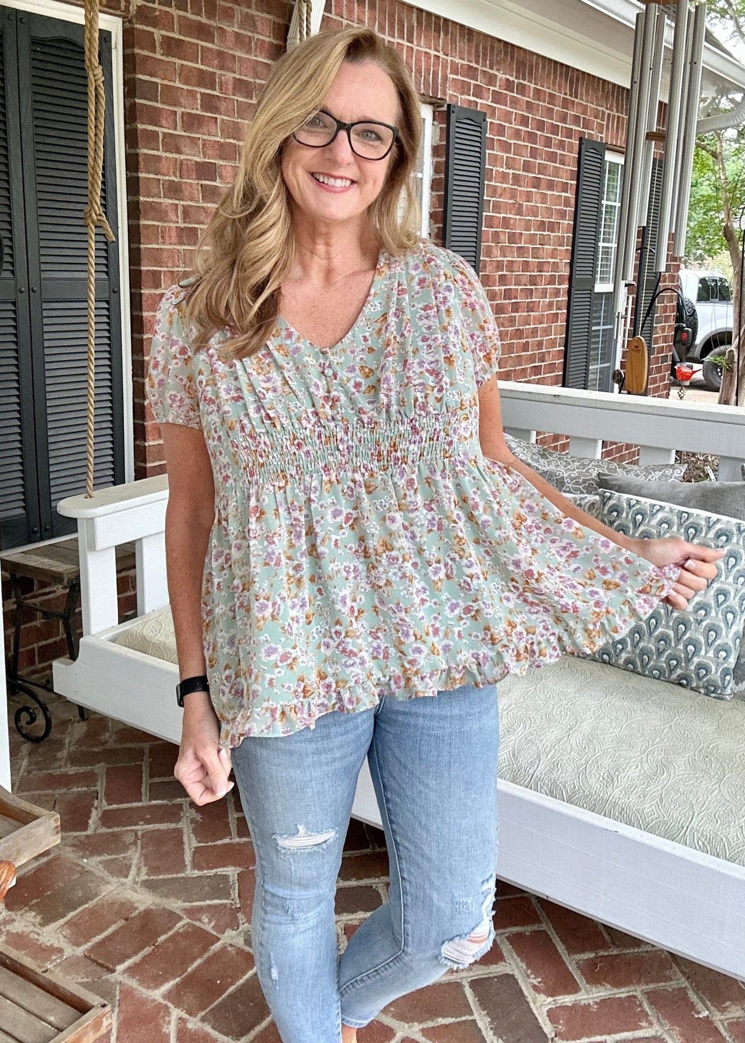 Eyes Closed Floral Top - Jimberly's Boutique